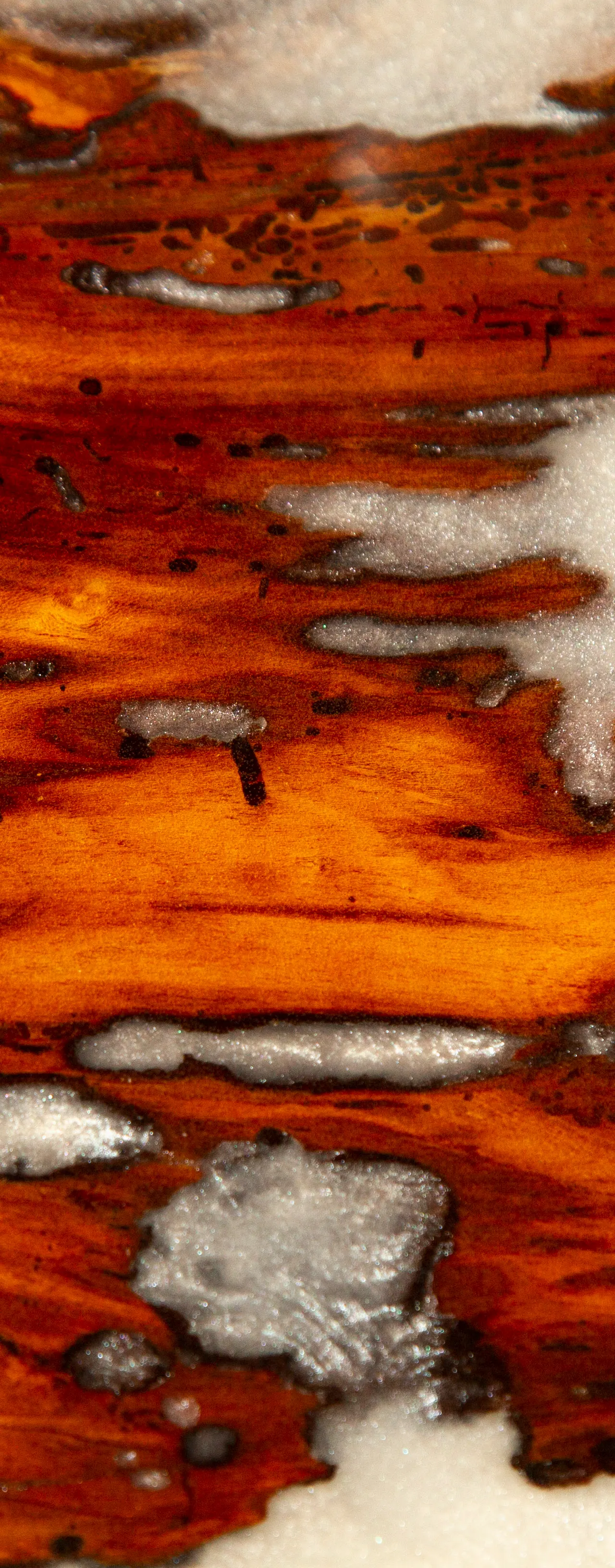 Cherry serving board with white epoxy detail