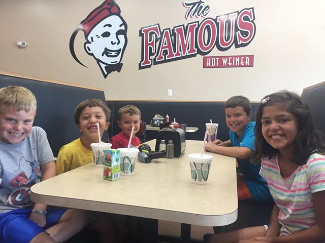 Kids enjoying Famous Hot Weiner