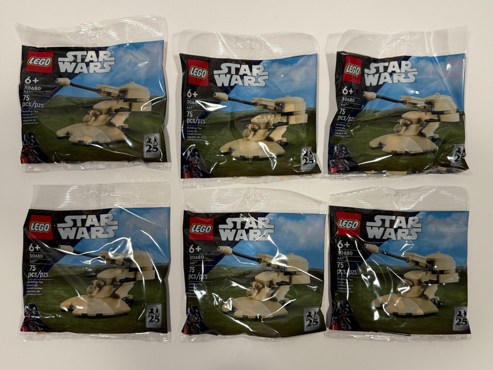Lot of 6 LEGO Star Wars AAT 30680 Polybags New 75 Pieces Each 2024 Ages 6+